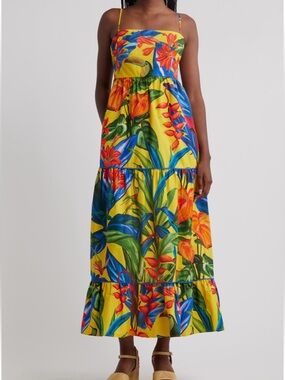 FARM Rio Bright Nature Maxi Colorful Sundress NWT Size XS